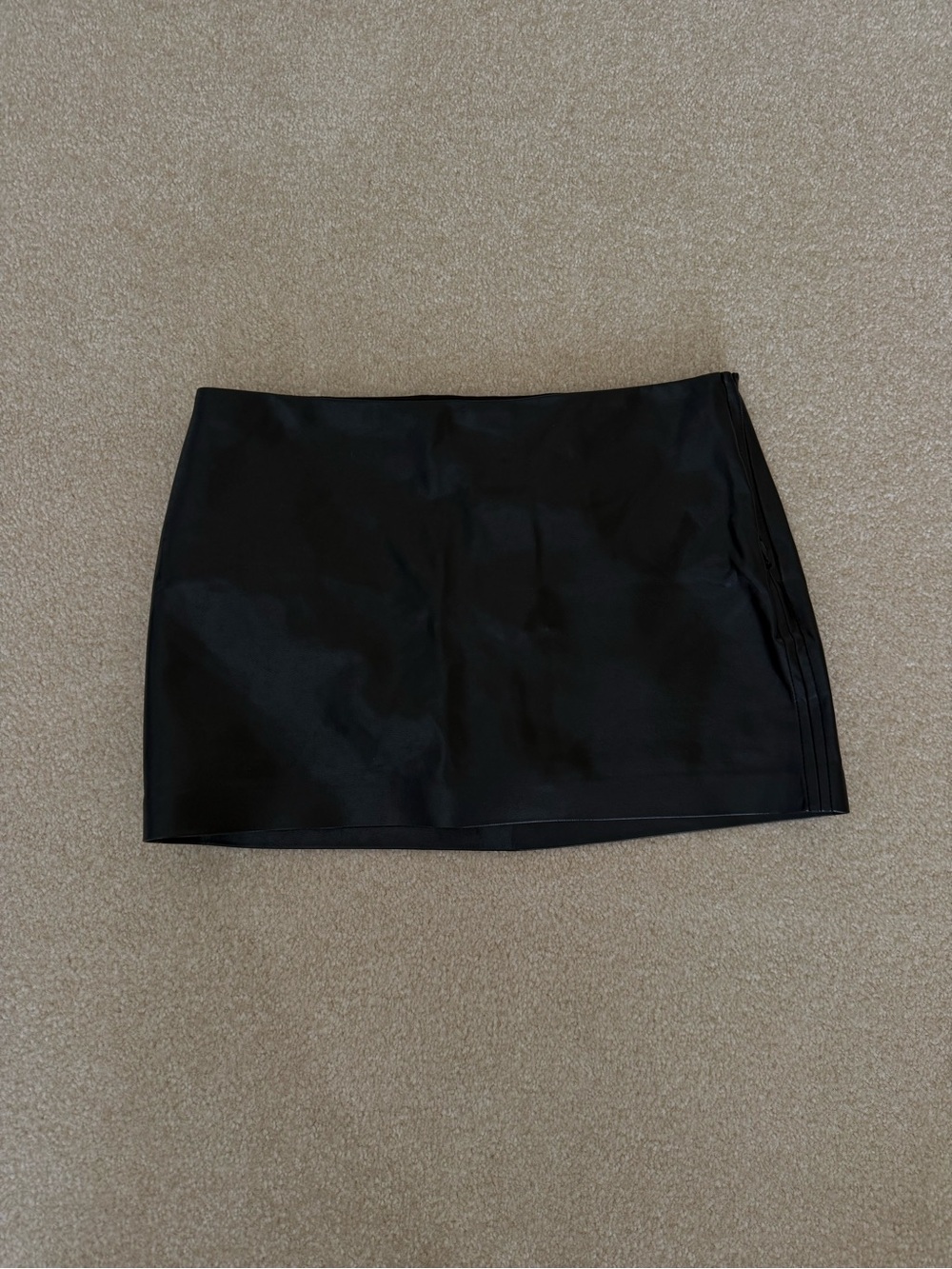 Aritzia TEN Black Mini Skirt Vegan Leather